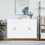 Casa si Gradina - Mobilier - Comode si corpuri - Comode - Dulapuri cu montaj pe perete, 2 buc, alb, 69,5x34x90 cm, model negru cu canelură - Infinity.ro