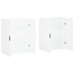 Casa si Gradina - Mobilier - Comode si corpuri - Comode - Dulapuri cu montaj pe perete, 2 buc, alb, 69,5x34x90 cm, model negru cu canelură - Infinity.ro