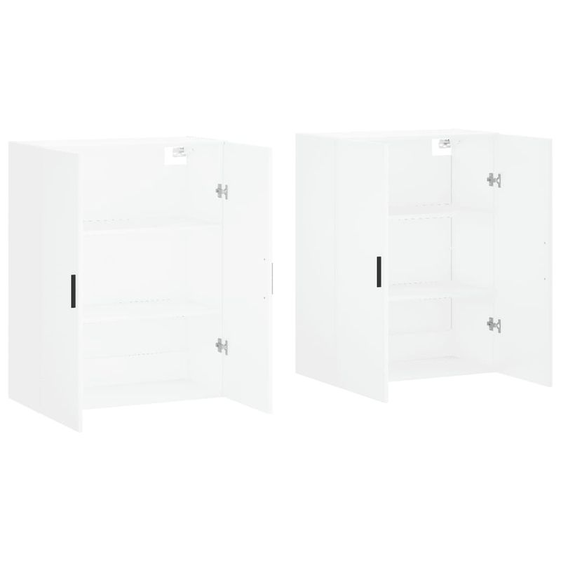 Casa si Gradina - Mobilier - Comode si corpuri - Comode - Dulapuri cu montaj pe perete, 2 buc, alb, 69,5x34x90 cm, model negru cu canelură - Infinity.ro