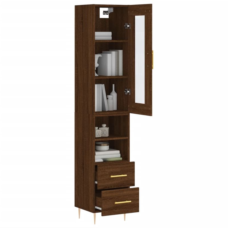 Casa si Gradina - Mobilier - Comode si corpuri - Comode - Dulap inalt, stejar maro, 34,5x34x180 cm, lemn prelucrat - Infinity.ro