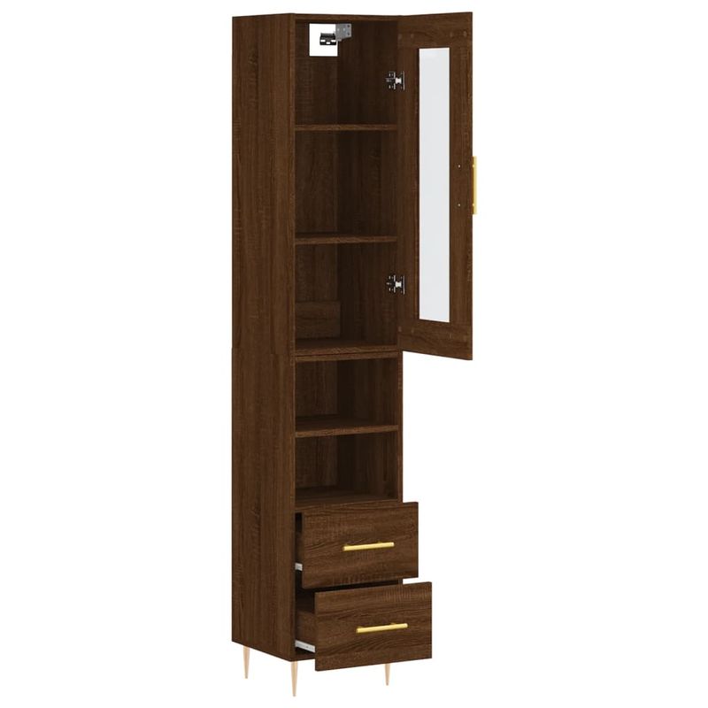 Casa si Gradina - Mobilier - Comode si corpuri - Comode - Dulap inalt, stejar maro, 34,5x34x180 cm, lemn prelucrat - Infinity.ro