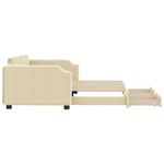 Casa si Gradina - Mobilier - Paturi si accesorii - Paturi - Pat de zi cu extensie si sertare, crem, 100x200 cm, textil - Infinity.ro