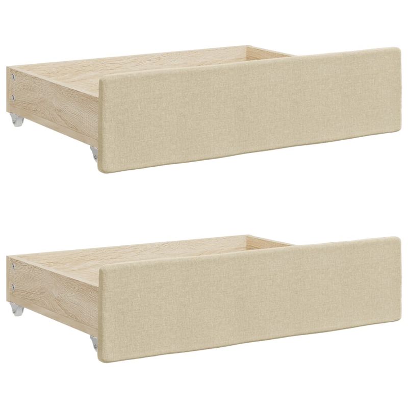 Casa si Gradina - Mobilier - Paturi si accesorii - Paturi - Pat de zi cu extensie si sertare, crem, 100x200 cm, textil - Infinity.ro