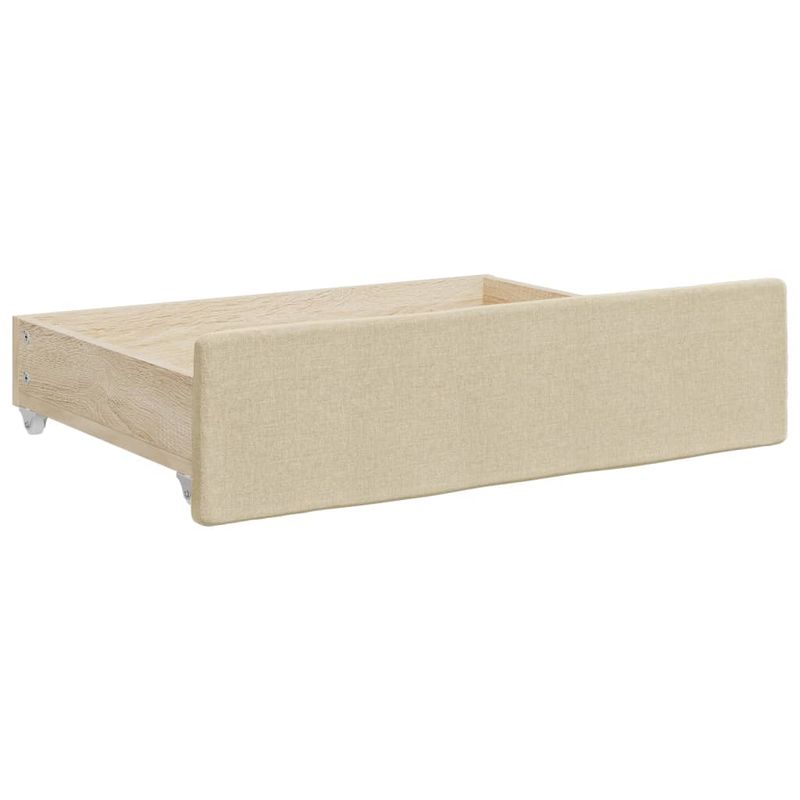 Casa si Gradina - Mobilier - Paturi si accesorii - Paturi - Pat de zi cu extensie si sertare, crem, 100x200 cm, textil - Infinity.ro