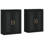 Casa si Gradina - Mobilier - Comode si corpuri - Comode - Dulapuri montate pe perete, 2 buc, negru, lemn prelucrat - Infinity.ro