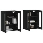 Casa si Gradina - Mobilier - Comode si corpuri - Comode - Dulapuri montate pe perete, 2 buc, negru, lemn prelucrat - Infinity.ro