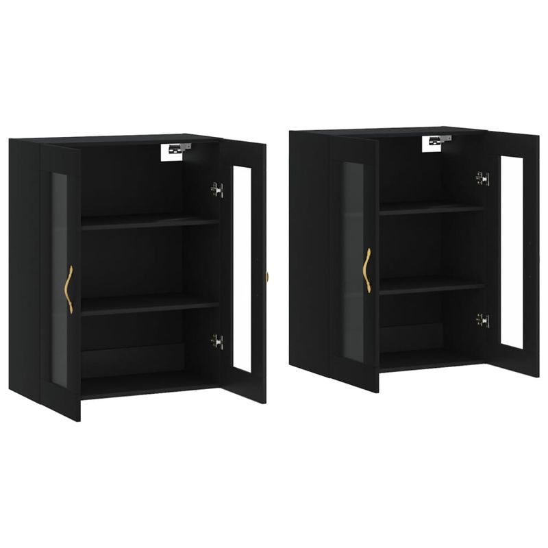 Casa si Gradina - Mobilier - Comode si corpuri - Comode - Dulapuri montate pe perete, 2 buc, negru, lemn prelucrat - Infinity.ro