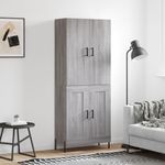 Casa si Gradina - Mobilier - Comode si corpuri - Comode - Dulap inalt, gri sonoma, 69,5x34x180 cm, lemn compozit - Infinity.ro