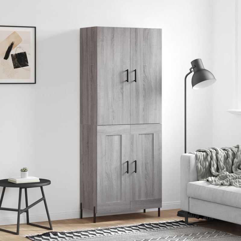 Casa si Gradina - Mobilier - Comode si corpuri - Comode - Dulap inalt, gri sonoma, 69,5x34x180 cm, lemn compozit - Infinity.ro