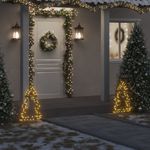 Casa si Gradina - Decoratiuni - Decoratiuni de sezon - Decoratiune brad cu lumini de Crăciun cu tarusi, 80 LED, 60 cm, model cu panglică - Infinity.ro