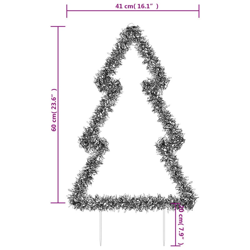 Casa si Gradina - Decoratiuni - Decoratiuni de sezon - Decoratiune brad cu lumini de Crăciun cu tarusi, 80 LED, 60 cm, model cu panglică - Infinity.ro