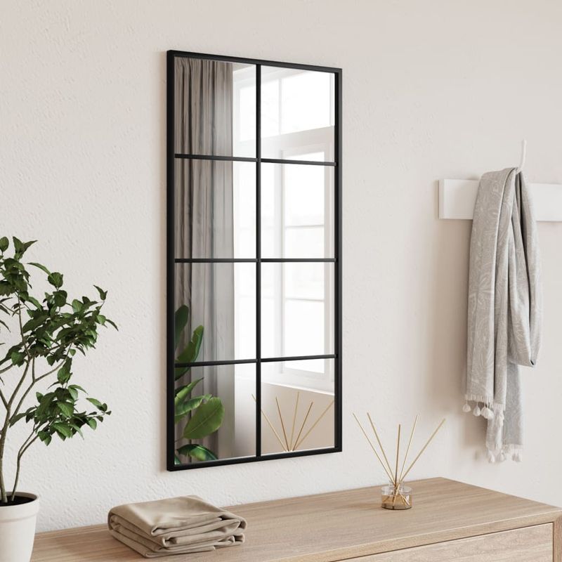 Casa si Gradina - Decoratiuni - Oglinzi - Oglinda de perete, negru, 40x80 cm, dreptunghiulara, fier - Infinity.ro