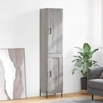 Casa si Gradina - Mobilier - Comode si corpuri - Comode - Dulap inalt, gri sonoma, 34,5x34x180 cm, lemn prelucrat - Infinity.ro