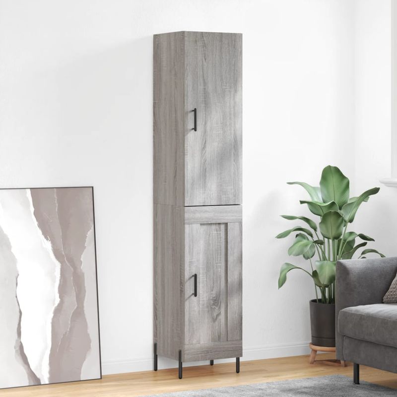 Casa si Gradina - Mobilier - Comode si corpuri - Comode - Dulap inalt, gri sonoma, 34,5x34x180 cm, lemn prelucrat - Infinity.ro