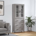 Casa si Gradina - Mobilier - Comode si corpuri - Comode - Dulap inalt, gri sonoma, 69,5x34x180 cm, lemn compozit - Infinity.ro