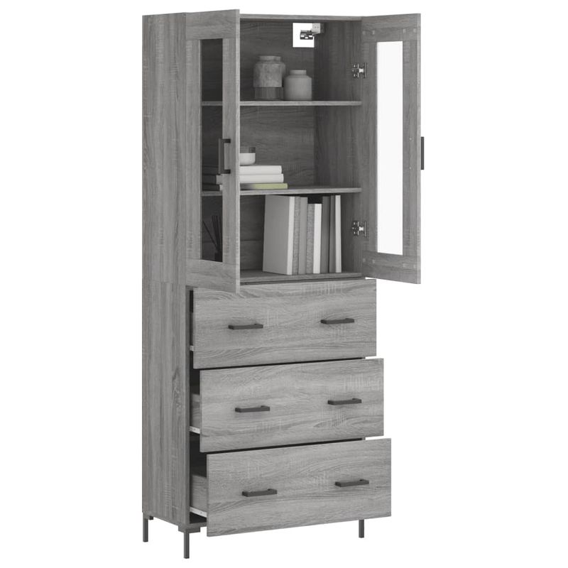 Casa si Gradina - Mobilier - Comode si corpuri - Comode - Dulap inalt, gri sonoma, 69,5x34x180 cm, lemn compozit - Infinity.ro