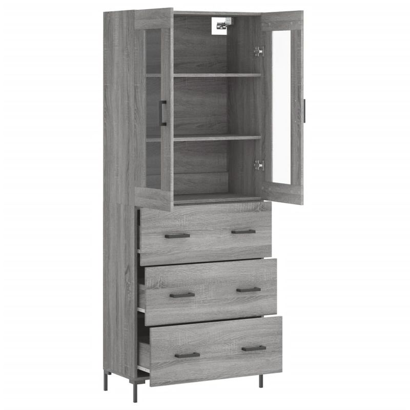 Casa si Gradina - Mobilier - Comode si corpuri - Comode - Dulap inalt, gri sonoma, 69,5x34x180 cm, lemn compozit - Infinity.ro