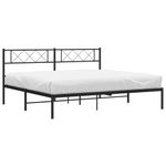 Casa si Gradina - Mobilier - Paturi si accesorii - Paturi - Cadru de pat metalic cu tablie, negru, 200x200 cm - Infinity.ro