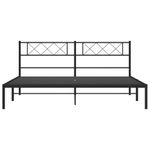 Casa si Gradina - Mobilier - Paturi si accesorii - Paturi - Cadru de pat metalic cu tablie, negru, 200x200 cm - Infinity.ro