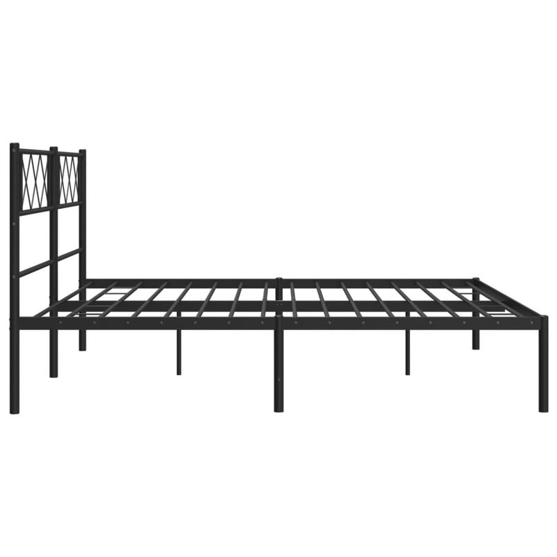 Casa si Gradina - Mobilier - Paturi si accesorii - Paturi - Cadru de pat metalic cu tablie, negru, 200x200 cm - Infinity.ro