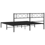 Casa si Gradina - Mobilier - Paturi si accesorii - Paturi - Cadru de pat metalic cu tablie, negru, 200x200 cm - Infinity.ro