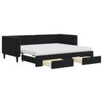 Casa si Gradina - Mobilier - Paturi si accesorii - Paturi - Pat de zi cu extensie si sertare, negru, 90x190 cm, catifea - Infinity.ro