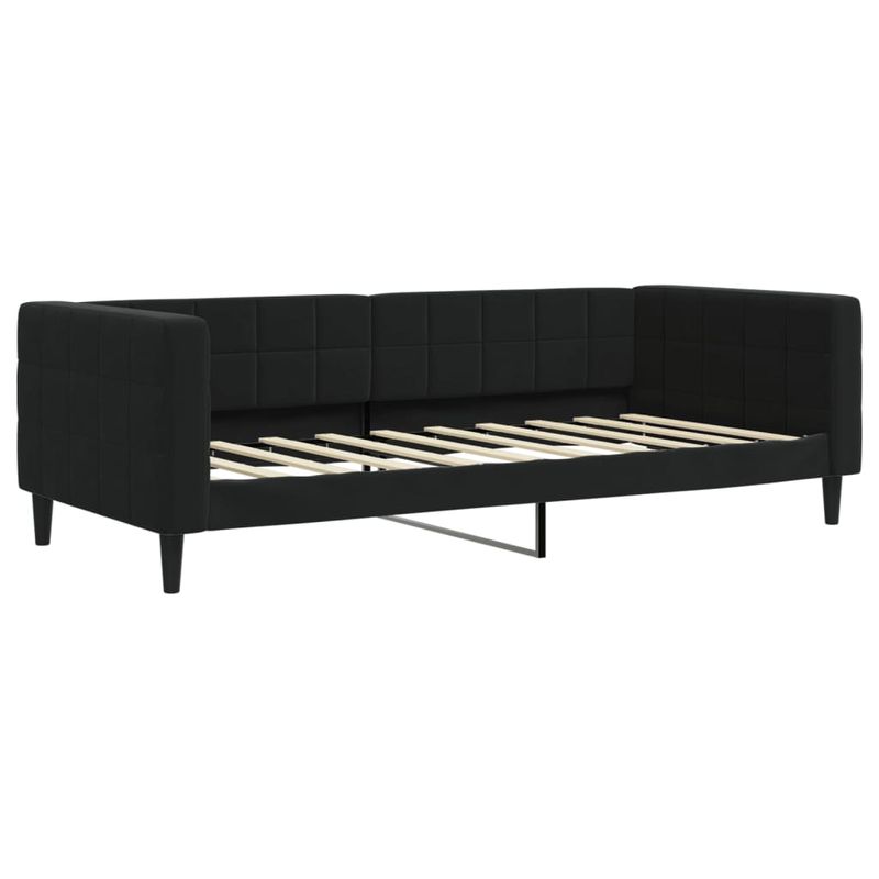 Casa si Gradina - Mobilier - Paturi si accesorii - Paturi - Pat de zi cu extensie si sertare, negru, 90x190 cm, catifea - Infinity.ro