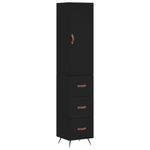 Casa si Gradina - Mobilier - Comode si corpuri - Comode - Dulap inalt, negru, 34,5x34x180 cm, lemn prelucrat - Infinity.ro