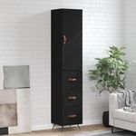 Casa si Gradina - Mobilier - Comode si corpuri - Comode - Dulap inalt, negru, 34,5x34x180 cm, lemn prelucrat - Infinity.ro