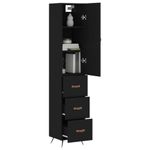 Casa si Gradina - Mobilier - Comode si corpuri - Comode - Dulap inalt, negru, 34,5x34x180 cm, lemn prelucrat - Infinity.ro