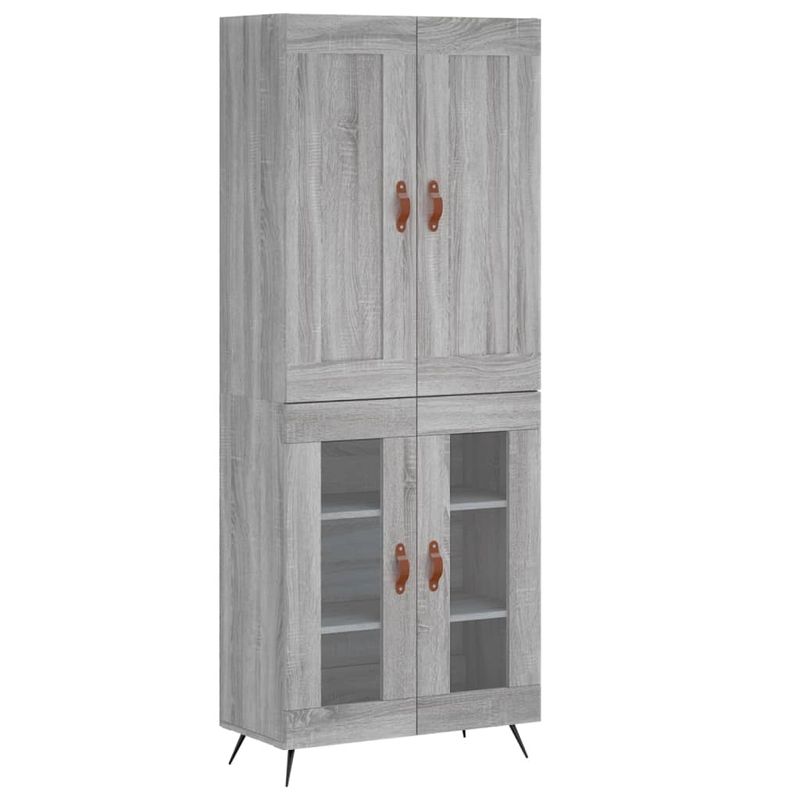 Casa si Gradina - Mobilier - Comode si corpuri - Comode - Dulap inalt, gri sonoma, 69,5x34x180 cm, lemn compozit - Infinity.ro