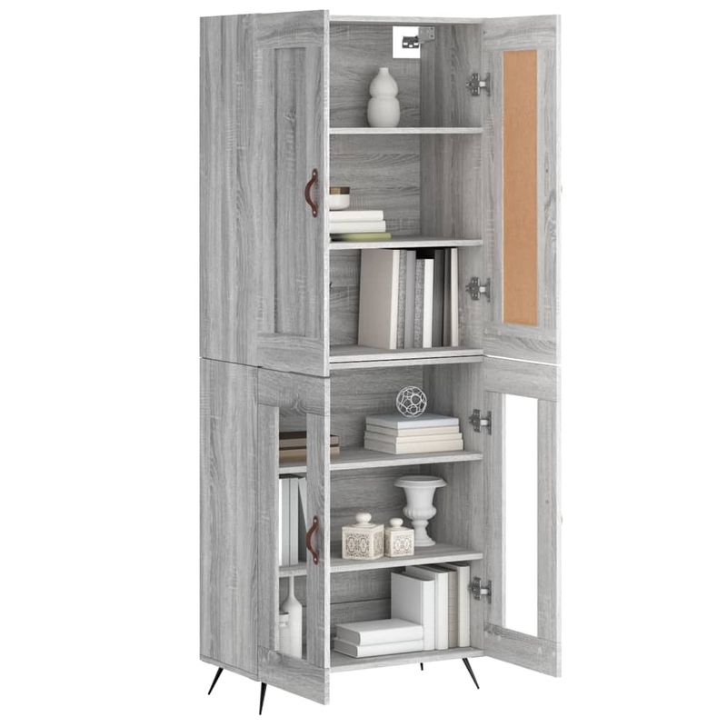 Casa si Gradina - Mobilier - Comode si corpuri - Comode - Dulap inalt, gri sonoma, 69,5x34x180 cm, lemn compozit - Infinity.ro