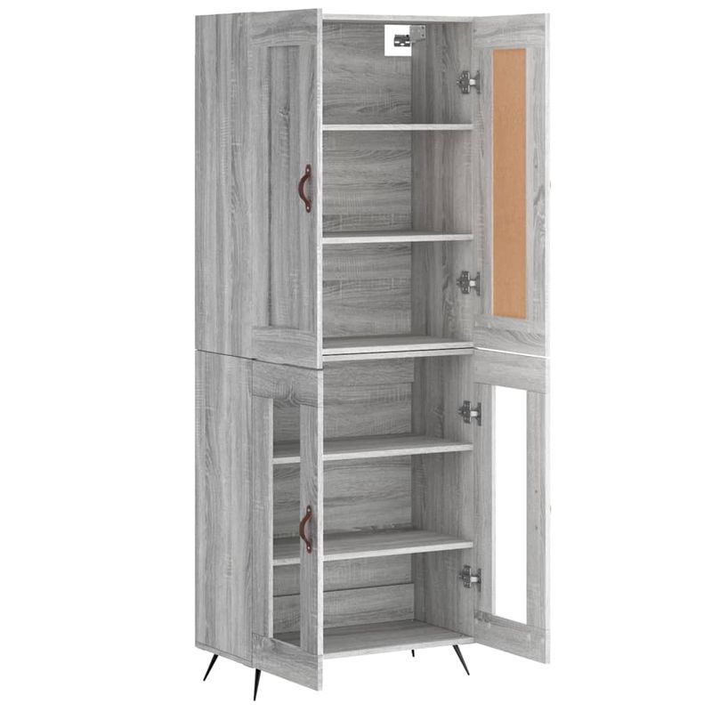 Casa si Gradina - Mobilier - Comode si corpuri - Comode - Dulap inalt, gri sonoma, 69,5x34x180 cm, lemn compozit - Infinity.ro