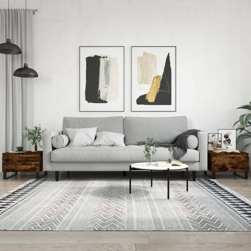 Casa si Gradina - Mobilier - Mese si birouri - Masute de cafea - Mese de cafea 2 buc. stejar fumuriu 50x46x35 cm lemn compozit - Infinity.ro