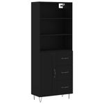 Casa si Gradina - Mobilier - Comode si corpuri - Comode - Dulap inalt, negru, 69,5x34x180 cm, lemn compozit - Infinity.ro