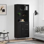 Casa si Gradina - Mobilier - Comode si corpuri - Comode - Dulap inalt, negru, 69,5x34x180 cm, lemn compozit - Infinity.ro