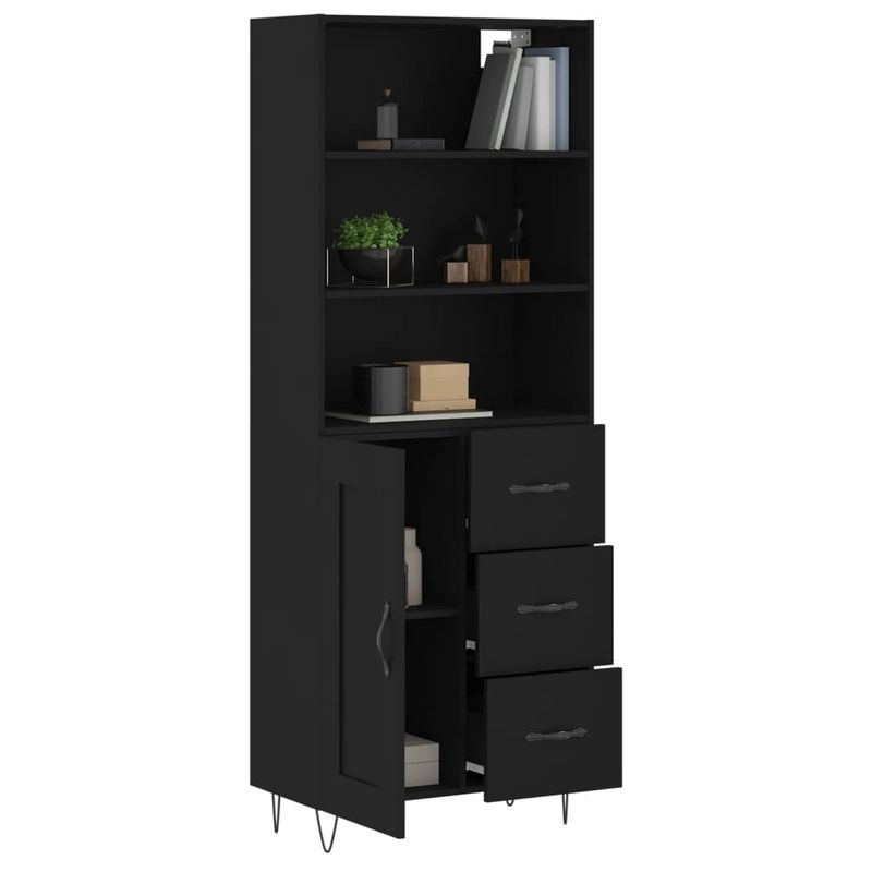 Casa si Gradina - Mobilier - Comode si corpuri - Comode - Dulap inalt, negru, 69,5x34x180 cm, lemn compozit - Infinity.ro