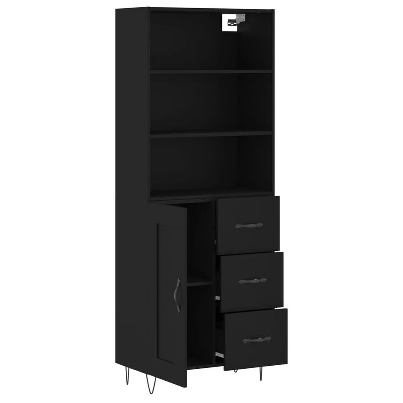 Casa si Gradina - Mobilier - Comode si corpuri - Comode - Dulap inalt, negru, 69,5x34x180 cm, lemn compozit - Infinity.ro