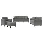 Casa si Gradina - Mobilier - Seturi de mobilier - Seturi living - Set de canapele cu perne, 4 piese, gri inchis, microfibra - Infinity.ro