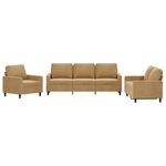 Casa si Gradina - Mobilier - Seturi de mobilier - Seturi living - Set de canapele cu perne, 3 piese, maro, catifea - Infinity.ro