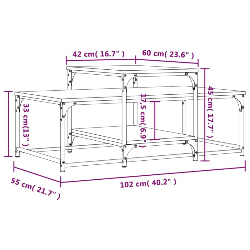 Casa si Gradina - Mobilier - Mese si birouri - Masute de cafea - Masuta de cafea, stejar afumat, 102x60x45 cm, lemn prelucrat - Infinity.ro