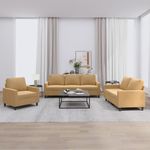 Casa si Gradina - Mobilier - Seturi de mobilier - Seturi living - Set de canapele cu perne, 3 piese, maro, catifea - Infinity.ro