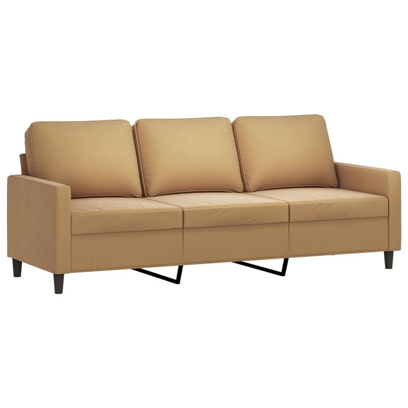 Casa si Gradina - Mobilier - Seturi de mobilier - Seturi living - Set de canapele cu perne, 3 piese, maro, catifea - Infinity.ro
