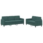 Casa si Gradina - Mobilier - Seturi de mobilier - Seturi living - Set canapele, 2 piese, verde inchis, catifea - Infinity.ro