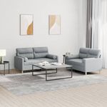 Casa si Gradina - Mobilier - Seturi de mobilier - Seturi living - Set de canapele cu perne, 2 piese, gri deschis, material textil - Infinity.ro