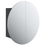 Casa si Gradina - Mobilier - Mobilier baie - Corpuri baie - Dulap de baie cu oglinda rotunda si LED, negru, 47x47x17,5 cm - Infinity.ro