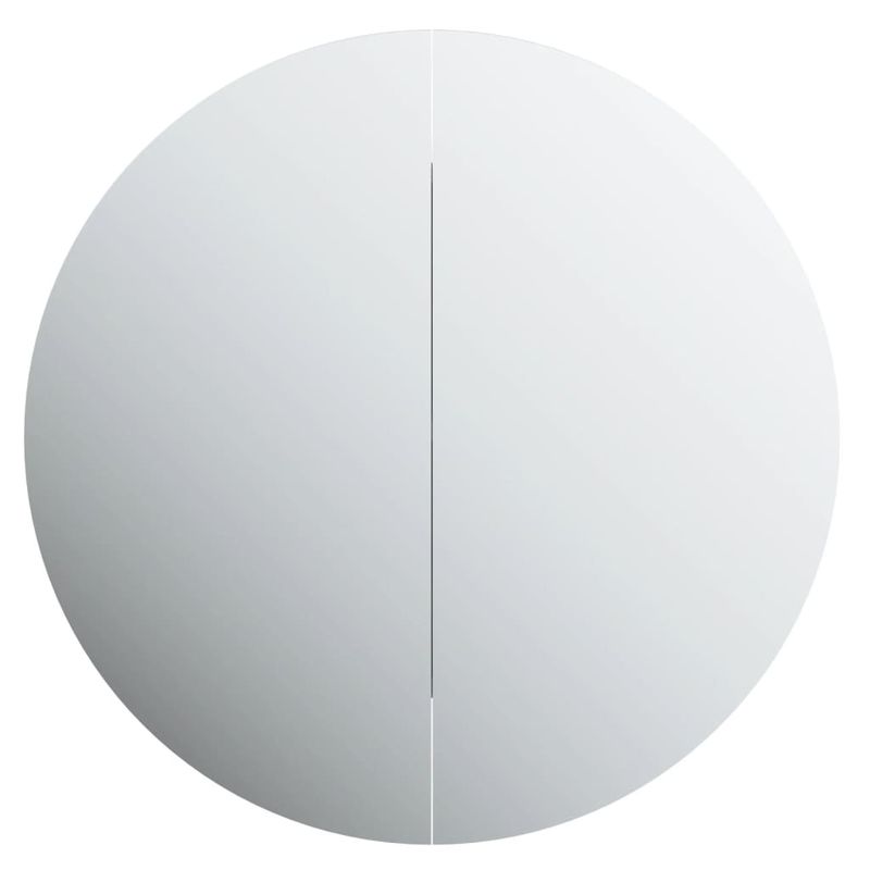 Casa si Gradina - Mobilier - Mobilier baie - Corpuri baie - Dulap de baie cu oglinda rotunda si LED, negru, 47x47x17,5 cm - Infinity.ro