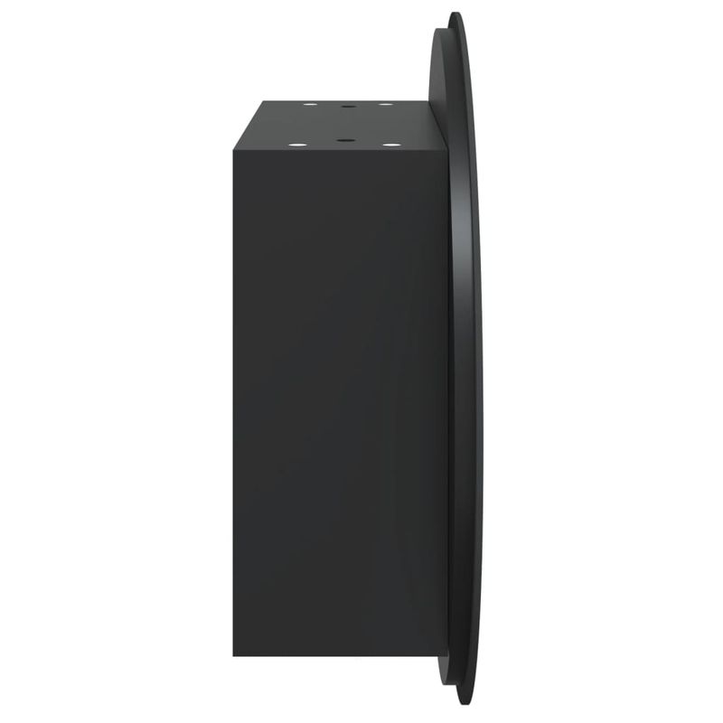 Casa si Gradina - Mobilier - Mobilier baie - Corpuri baie - Dulap de baie cu oglinda rotunda si LED, negru, 47x47x17,5 cm - Infinity.ro