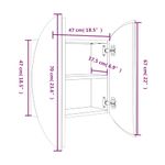 Casa si Gradina - Mobilier - Mobilier baie - Corpuri baie - Dulap de baie cu oglinda rotunda si LED, negru, 47x47x17,5 cm - Infinity.ro