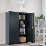 Casa si Gradina - Constructii - Depozitare, transport si protectie - Rafturi, fisete si vestiare - Fiset, antracit, 90x40x140 cm, otel - Infinity.ro